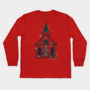 The Church of Ancient Horrors Kids Long Sleeve T-Shirt